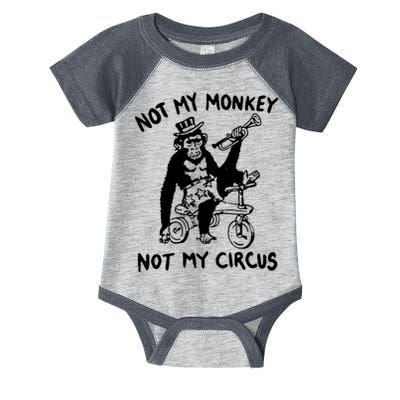 Not My Monkey Not My Circus Funny Cycling Monkey Trumpet Infant Baby Jersey Bodysuit