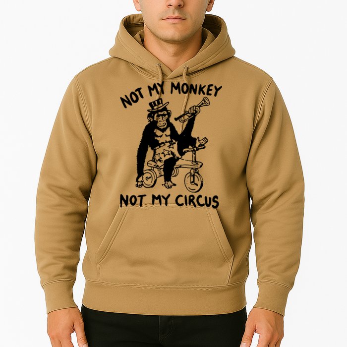 Not My Monkey Not My Circus Funny Cycling Monkey Trumpet Hoodie