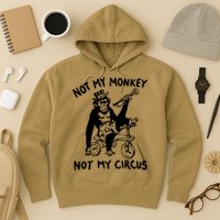 Not My Monkey Not My Circus Funny Cycling Monkey Trumpet Hoodie