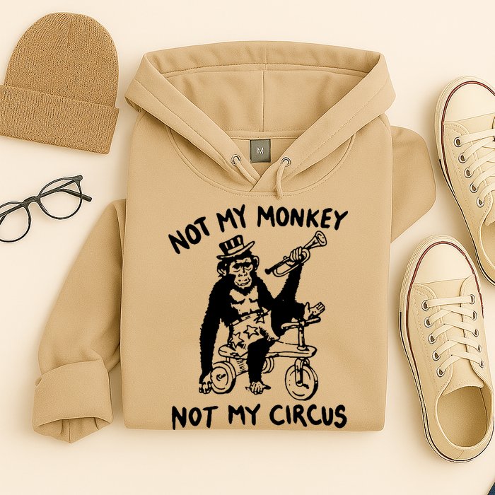 Not My Monkey Not My Circus Funny Cycling Monkey Trumpet Hoodie