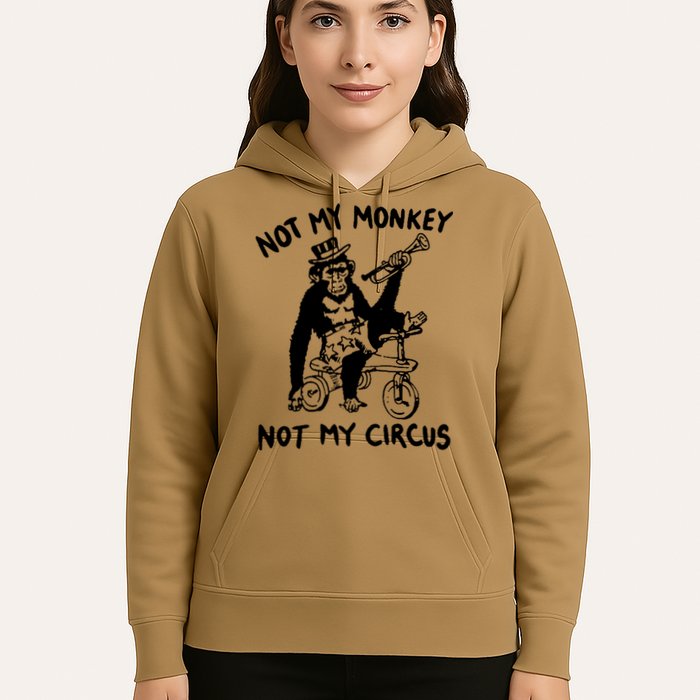 Not My Monkey Not My Circus Funny Cycling Monkey Trumpet Hoodie