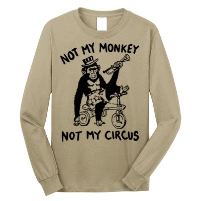 Not My Monkey Not My Circus Funny Cycling Monkey Trumpet Long Sleeve Shirt