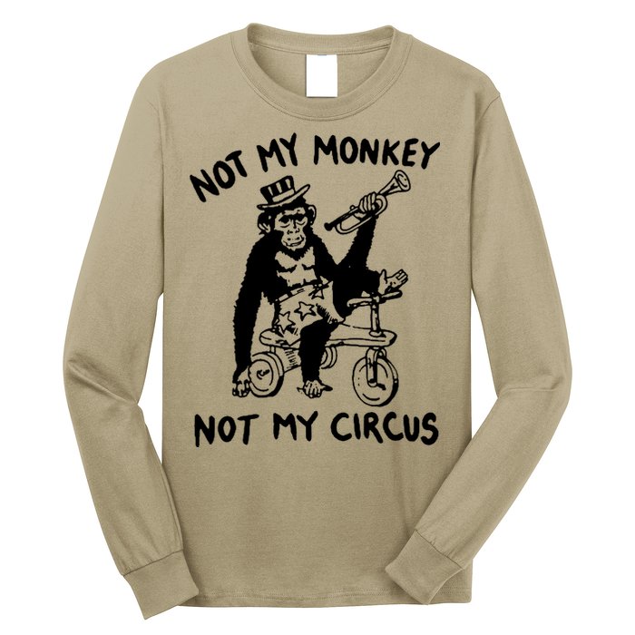 Not My Monkey Not My Circus Funny Cycling Monkey Trumpet Long Sleeve Shirt