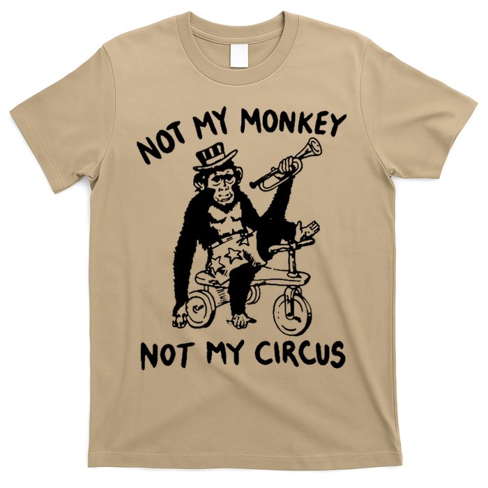 Not My Monkey Not My Circus Funny Cycling Monkey Trumpet T-Shirt