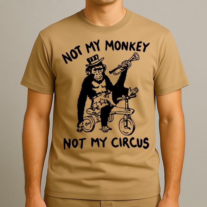 Not My Monkey Not My Circus Funny Cycling Monkey Trumpet T-Shirt