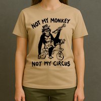 Not My Monkey Not My Circus Funny Cycling Monkey Trumpet T-Shirt
