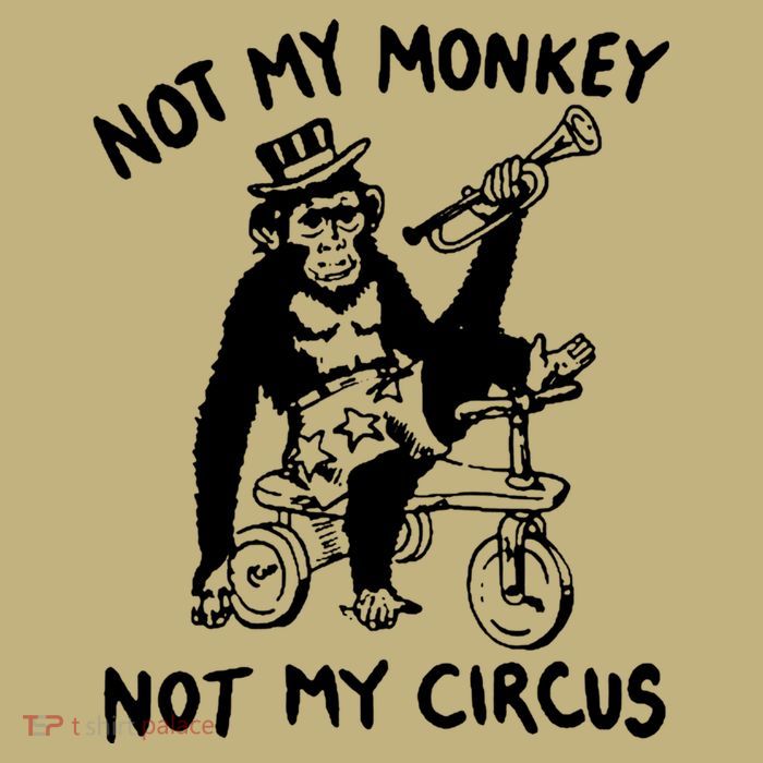 Not My Monkey Not My Circus Funny Cycling Monkey Trumpet Magnet
