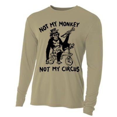 Not My Monkey Not My Circus Funny Cycling Monkey Trumpet Cooling Performance Long Sleeve Crew