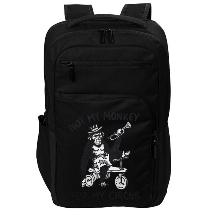 Not My Monkey Not My Circus Funny Cycling Monkey Trumpet Impact Tech Backpack