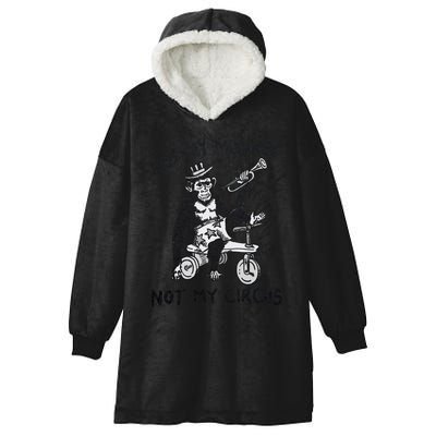 Not My Monkey Not My Circus Funny Cycling Monkey Trumpet Hooded Wearable Blanket