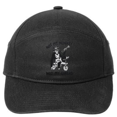 Not My Monkey Not My Circus Funny Cycling Monkey Trumpet 7-Panel Snapback Hat