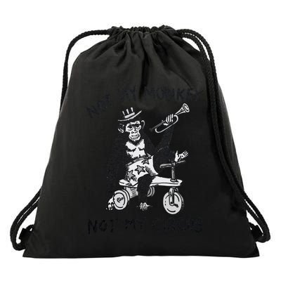 Not My Monkey Not My Circus Funny Cycling Monkey Trumpet Drawstring Bag