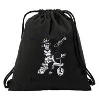 Not My Monkey Not My Circus Funny Cycling Monkey Trumpet Drawstring Bag