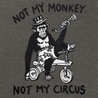 Not My Monkey Not My Circus Funny Cycling Monkey Trumpet Cotton Canvas Backpack