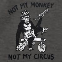 Not My Monkey Not My Circus Funny Cycling Monkey Trumpet Vector Backpack