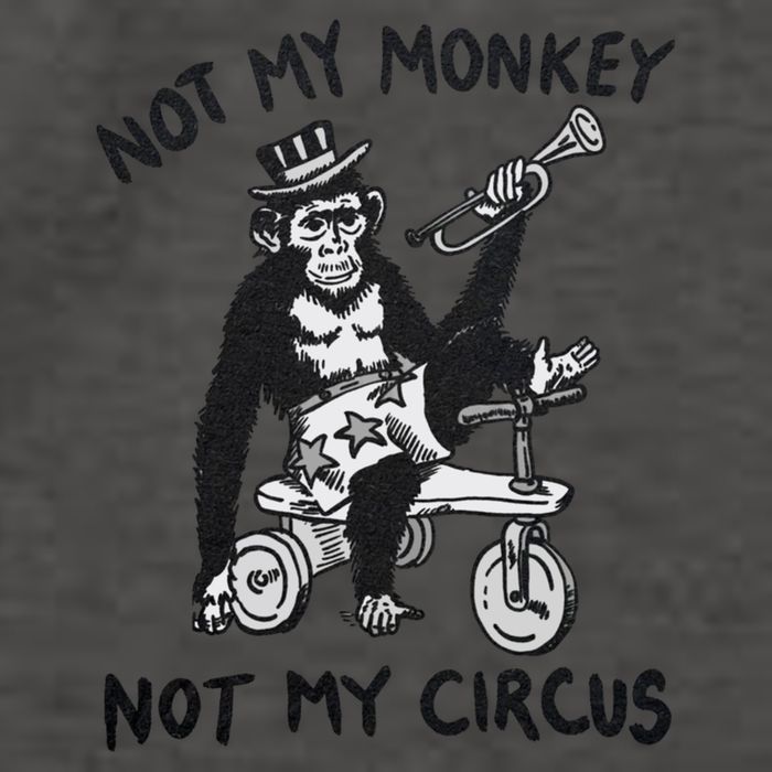 Not My Monkey Not My Circus Funny Cycling Monkey Trumpet Vector Backpack