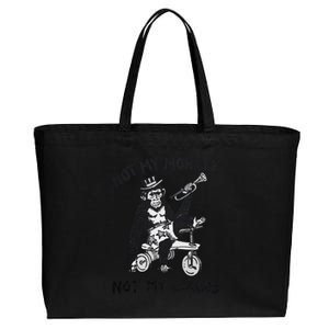 Not My Monkey Not My Circus Funny Cycling Monkey Trumpet Cotton Canvas Jumbo Tote