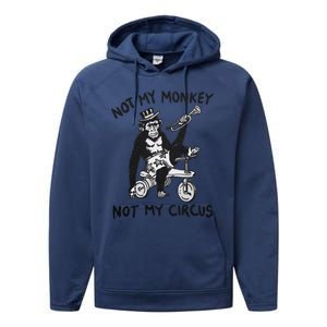 Not My Monkey Not My Circus Funny Cycling Monkey Trumpet Performance Fleece Hoodie