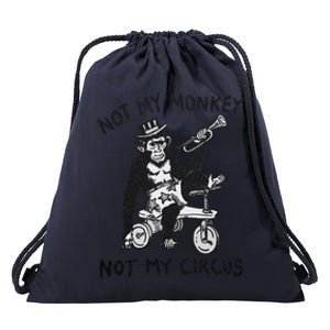 Not My Monkey Not My Circus Funny Cycling Monkey Trumpet Drawstring Bag