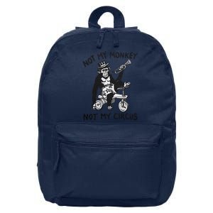 Not My Monkey Not My Circus Funny Cycling Monkey Trumpet 16 in Basic Backpack