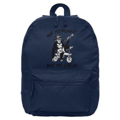 Not My Monkey Not My Circus Funny Cycling Monkey Trumpet 16 in Basic Backpack