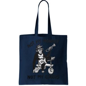 Not My Monkey Not My Circus Funny Cycling Monkey Trumpet Tote Bag