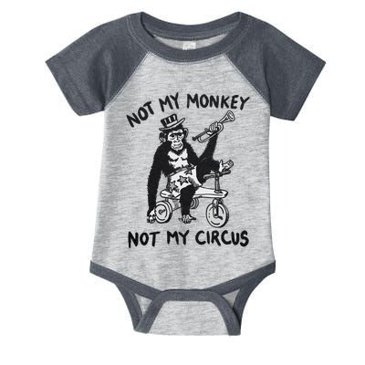 Not My Monkey Not My Circus Funny Cycling Monkey Trumpet Infant Baby Jersey Bodysuit