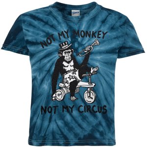 Not My Monkey Not My Circus Funny Cycling Monkey Trumpet Kids Tie-Dye T-Shirt