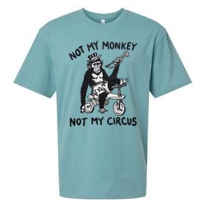 Not My Monkey Not My Circus Funny Cycling Monkey Trumpet Sueded Cloud Jersey T-Shirt