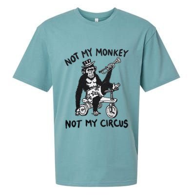 Not My Monkey Not My Circus Funny Cycling Monkey Trumpet Sueded Cloud Jersey T-Shirt