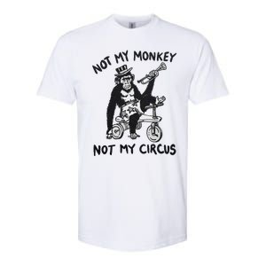 Not My Monkey Not My Circus Funny Cycling Monkey Trumpet Softstyle CVC T-Shirt