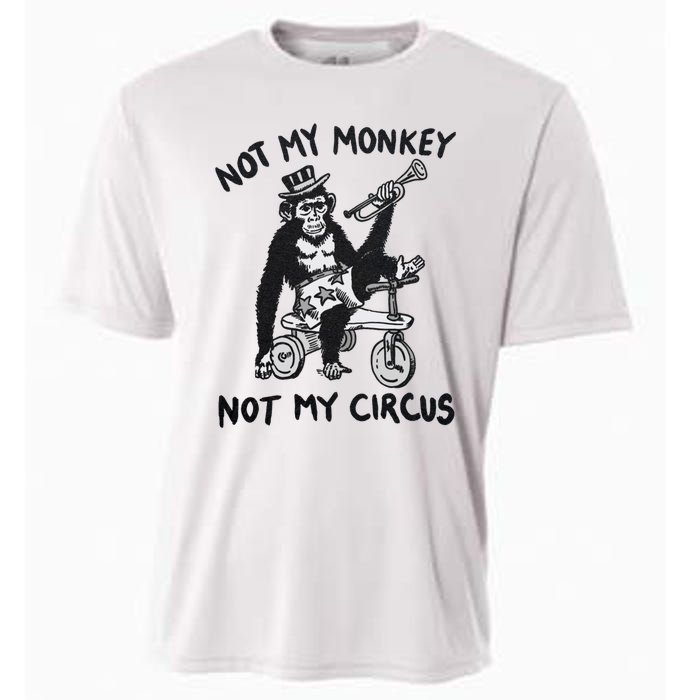 Not My Monkey Not My Circus Funny Cycling Monkey Trumpet Cooling Performance Crew T-Shirt