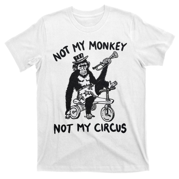 Not My Monkey Not My Circus Funny Cycling Monkey Trumpet T-Shirt