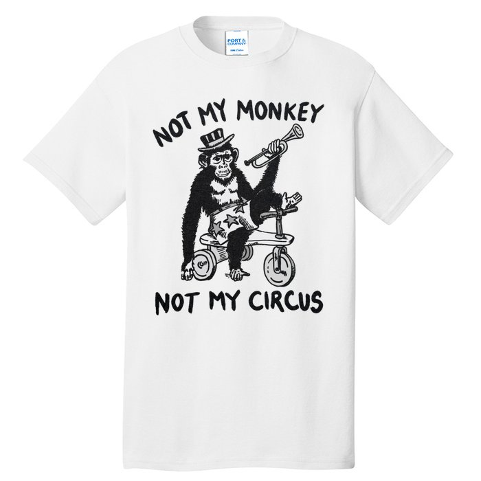 Not My Monkey Not My Circus Funny Cycling Monkey Trumpet Tall T-Shirt