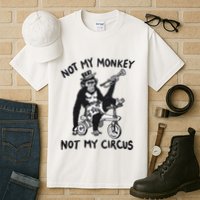 Not My Monkey Not My Circus Funny Cycling Monkey Trumpet Tall T-Shirt