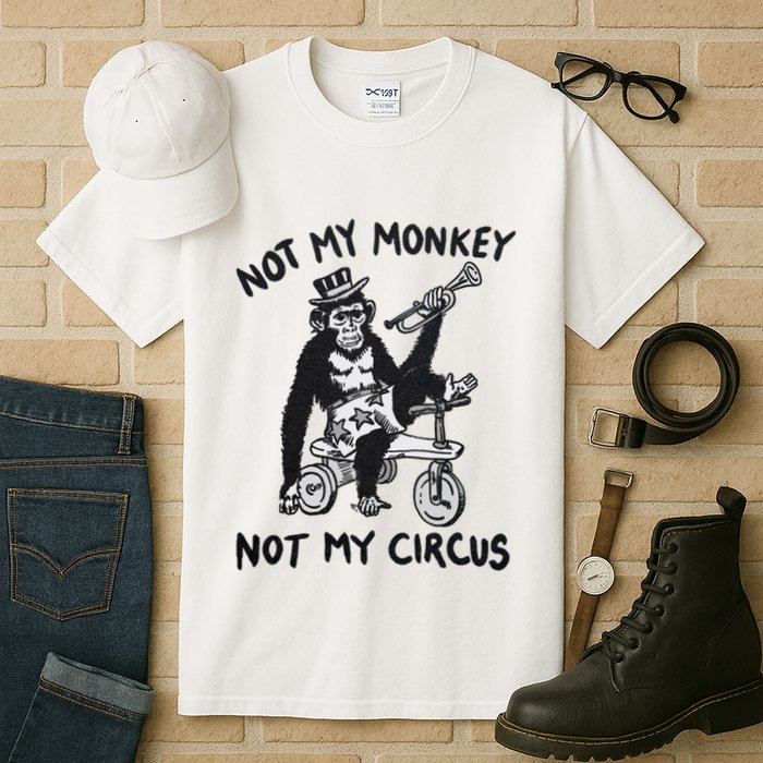 Not My Monkey Not My Circus Funny Cycling Monkey Trumpet Tall T-Shirt
