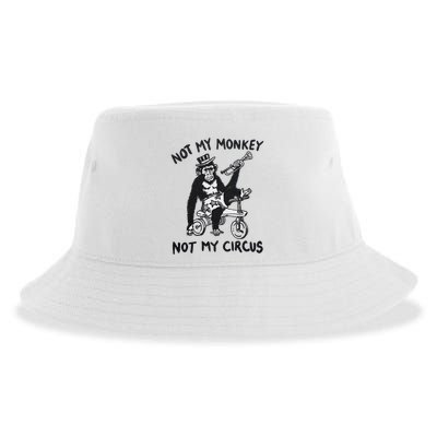 Not My Monkey Not My Circus Funny Cycling Monkey Trumpet Sustainable Bucket Hat