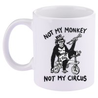 Not My Monkey Not My Circus Funny Cycling Monkey Trumpet 11oz C Handle Ceramic Mug