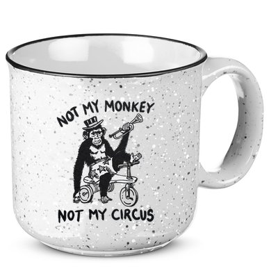 Not My Monkey Not My Circus Funny Cycling Monkey Trumpet 15oz Campfire Ceramic Mug