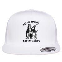 Not My Monkey Not My Circus Funny Cycling Monkey Trumpet Flat Bill Trucker Hat