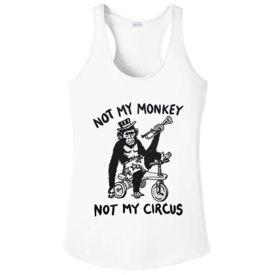 Not My Monkey Not My Circus Funny Cycling Monkey Trumpet Ladies PosiCharge Competitor Racerback Tank