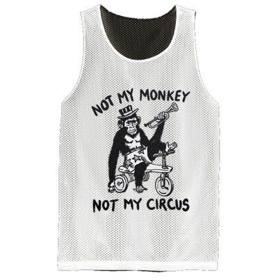 Not My Monkey Not My Circus Funny Cycling Monkey Trumpet Mesh Reversible Basketball Jersey Tank