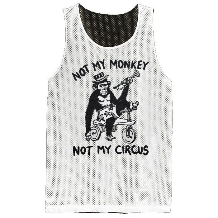 Not My Monkey Not My Circus Funny Cycling Monkey Trumpet Mesh Reversible Basketball Jersey Tank