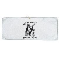Not My Monkey Not My Circus Funny Cycling Monkey Trumpet Large Microfiber Waffle Golf Towel