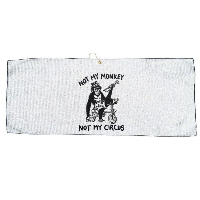 Not My Monkey Not My Circus Funny Cycling Monkey Trumpet Large Microfiber Waffle Golf Towel
