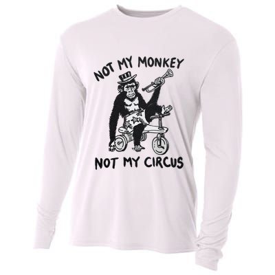 Not My Monkey Not My Circus Funny Cycling Monkey Trumpet Cooling Performance Long Sleeve Crew