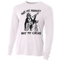 Not My Monkey Not My Circus Funny Cycling Monkey Trumpet Cooling Performance Long Sleeve Crew