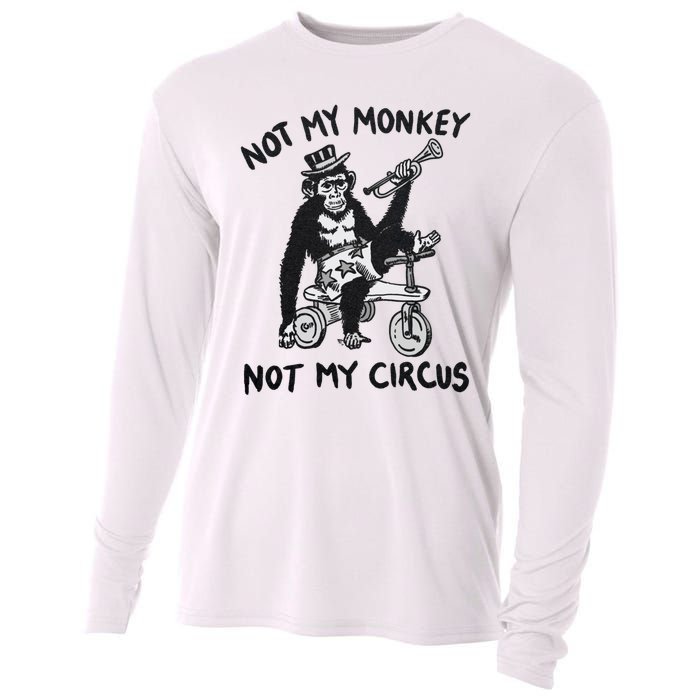 Not My Monkey Not My Circus Funny Cycling Monkey Trumpet Cooling Performance Long Sleeve Crew