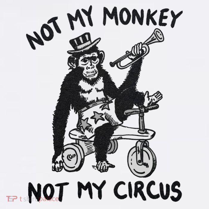 Not My Monkey Not My Circus Funny Cycling Monkey Trumpet Cooling Performance Long Sleeve Crew