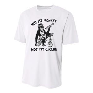 Not My Monkey Not My Circus Funny Cycling Monkey Trumpet Youth Performance Sprint T-Shirt